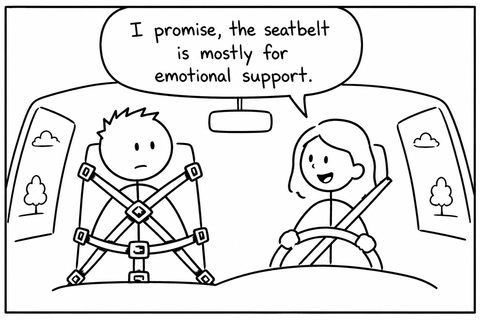 Comic strip of Emotional Support Harness
